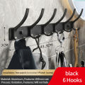 YUNJIEYA Black white Folding Robe Hooks Towel Hanger Nail Wall Rack Hooks Coat Clothes Holder for Bathroom Kitchen Accessories. 