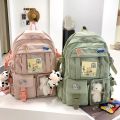 Korean Large Capacity Backpack for Girls - Stylish School and College Book Bag, Multiple Compartments. 