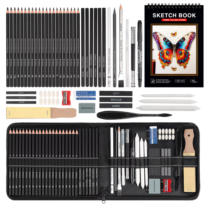14-58 Pack Drawing Sketching Set,Pro Art Sketch Supplies with 3-Color ...