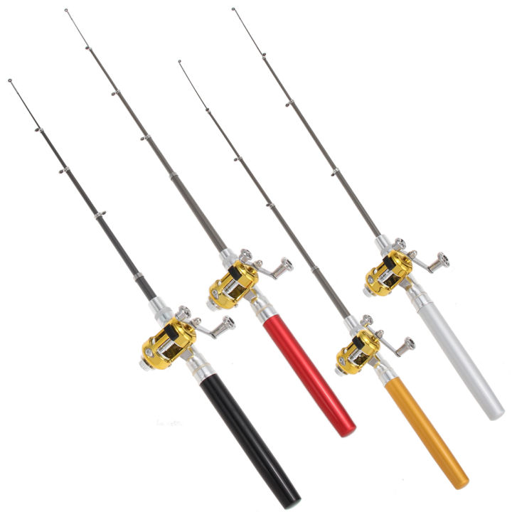 Mini Outdoor Pocket Fish Pen Shape Fishing Rod Aluminum Alloy Fishing