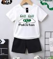 14 August Independence Day Azadi Mubarak Pakistan T-shirt And Short Pant Niker For Kids Baby Girls Summer Collection Round Neck Short Sleeves Tee Top's Clothes Set Dresses Outfit Suit For Unisex Jannat Store. 