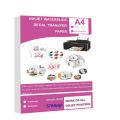 10 Sheets DIY A4 Inkjet Waterslide Decal Transfer Paper White Clear Laser Waterslide Decal Paper for Inkjet Laser Printer.