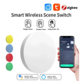 Tuya ZigBee Smart Wireless Button Scene Switch Smart Life App Remote Control For  Alexa Wait Voice Assistant Home Office. 
