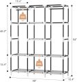 Portable Closet Wardrobe for Hanging Clothes with 2 Hanging Rods and 8 Storage Organizer. 