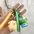 Sanrio Silicone Four section Chain Set Hello Kitty Kuromi Melody Cartoon Character Keychains Used as Rewards and Gifts. 