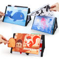 Funny Black and White Baby Cloth Book Early Educational Montessori Toy for Children Newborn Tummy Time Mirror Calendar Toys. 
