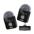Blucks BX-18 Dual Wireless Microphone | HD Sound Quality | Noise Reduction | Long Distance Recording Mic. 