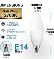 HEKEE E14 LED Candle Light Colour Changing Bulbs, 40W 450 Lumen, RGB + 2700K Warm White, 5Watt, 12 Colors, 2 Modes, Timer,(4 Pack). 