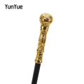 Elegant Golden Round Handle Fashion Walking Stick Cosplay Gentlemen Vintage Handmade Walking Cane Lady Detachable Walking Canes.