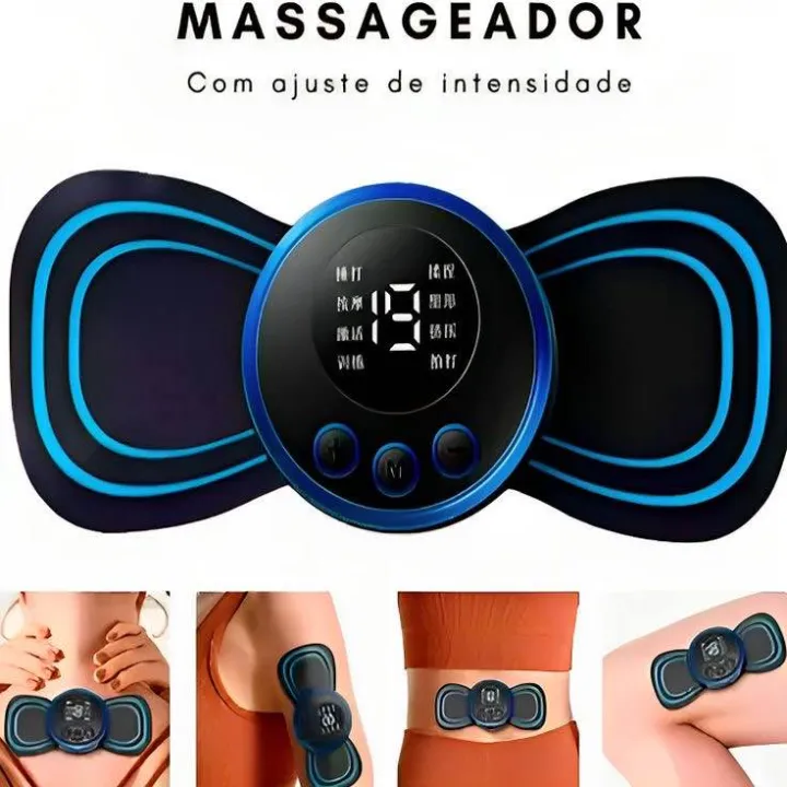 Butterfly Neck Massager Electric Machine – Mini Rechargeable EMS Pulse ...