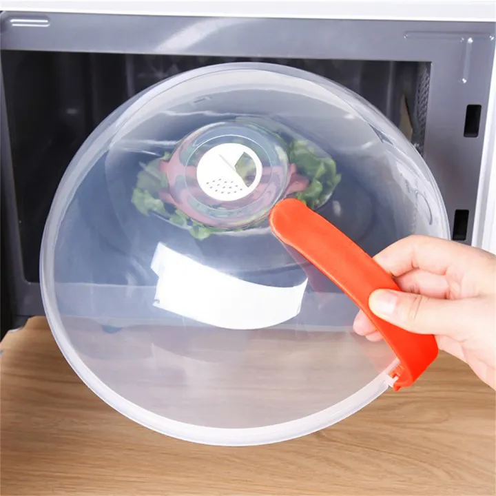 The Third Generation Microwave Splash Cover Thickened Transparent Splash-proof Cover with Handle BPA-free Plate Food Cover