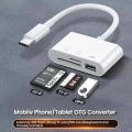 6 in 1 USB C Card Reader OTG Adapter - for SD TF Card, USB Flash Drive, Compatible with Android Phone, Windows PC, MacBook, iPad. 