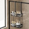 2 Tier Bathroom Storage Rack No Punching Over The Door Shower Caddy Bathroom Hanging Shelf Shower Shelf Bathroom Caddy Organizer. 