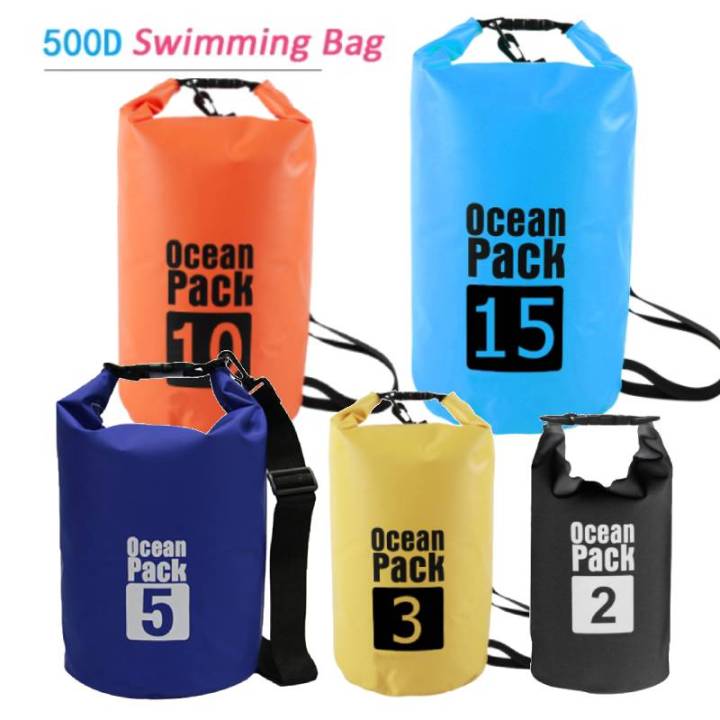 2L/3L/5L/10L/15L Inflatable Open Swimming Buoy Tow Float Dry Bag With Waist Belt For Boating Rafting Swimming Bucket Water Sport