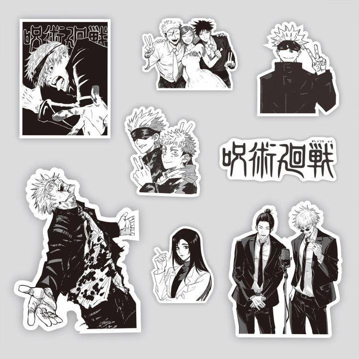 65PCS%20Black%20White%20Jujutsu%20Kaisen%20Anime%20Stickers%20Decoration%20Suitcase%20Scrapbooking%20Laptop%20Phone%20Stationery%20Manga%20Kid%20Sticker%20-%20Image%204