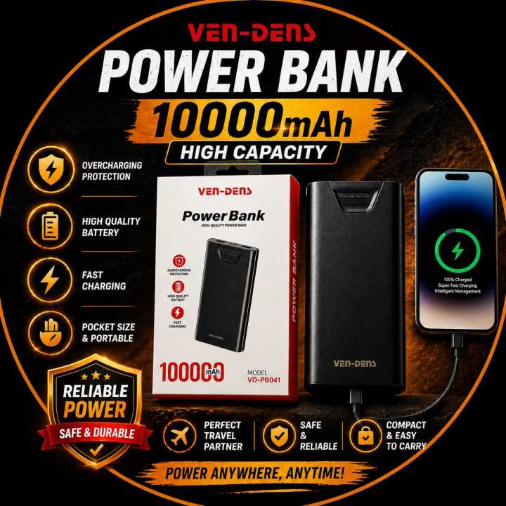 VEN-DENS%2010000mAh%20Power%20Bank%20VD-PB041%20Fast%20Charging%20Portable%20Charger%20%7C%20Dual%20USB%20Output%20%7C%20LED%20Indicator%20%7C%20Smart%20Protection%20%7C%20Slim%20&%20Lightweight%20Powerbank%20for%20Android,%20iPhone%20&%20All%20Devices%20-%20Image%209