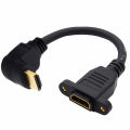 HDMI-compatible 2.0v 4K*2K Angle 90 Degree Male to Female Extension Cable panel mount with screw hole For PSP HDTV.