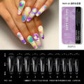 550PCS Box Full Fake Nail Press On Nails Ultra-thin Matte Long Water Drop Almond Shaped Scratch Free Manicure Kits Accessories. 