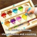 Early Education Puzzle Board Magnetic Maze Board Color Sorting Game Counting Toy Wooden Magnet Puzzles Educational Toys. 