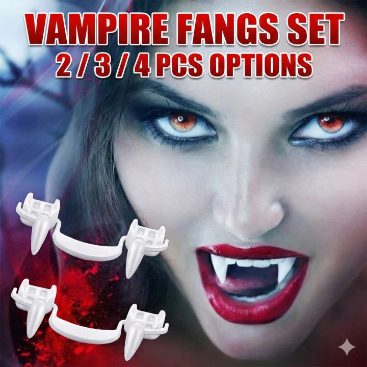 Swag Fangs Retractable Vampire Fangs Halloween Decoration Realistic Dracula Teeth ...