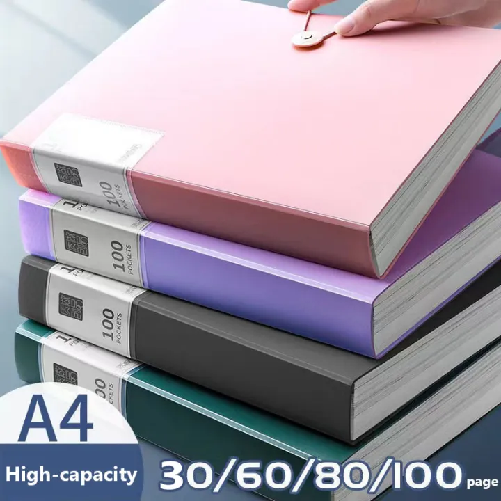 30 Sheets Clear Book Long Folder File Organizer 23.5x35CM Document ...