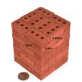 50pcs Mini Red Brick 1:16 Acacia Grove DIY Fake Bricks Model for Fairy Garden Building & Party Toys.
