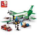City Cargo Aircraft Plane Storage Airport Airbus Airplane Avion Technical Creative Building Blocks Educational Toys for Children.