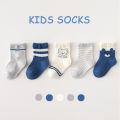 Bibelot baby socks 1-3 years old cotton 100% cute pattern soft fabric pack 5 pairs ready to ship from Thailand. 
