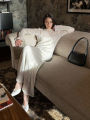 Spring Autumn O-Neck Elastic Knit Long Dresses Women 2024 Elegant Chic Soft Lady Hollowing Sweater Dresses Femme New. 