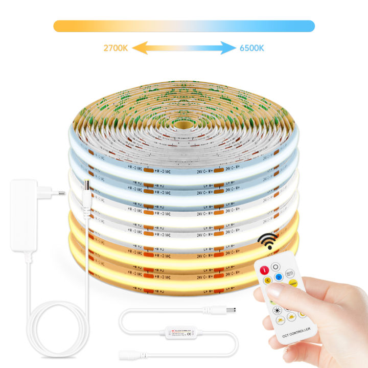 2700K to 6500K Changeable CCT COB LED Strip Light 24V High Density ...