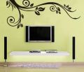 Corner Flower Wall Sticker Black Floral DIY Wall Decor For Living Room. 