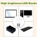100-10PCS Portable Mini Night Lights Colorful USB Plug Lamp Power Bank Charging LED Book Light Round Reading Eye Protection Lamp. 