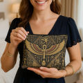 A Egyptian Makeup Bag - Cute Multi-functional Zipper Pouch for Women, Jewelry Storage Bag,.