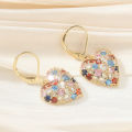 Cute Love Heart Shape Dangle Earring Bracelet Charms Colorful Zircon Earrings For Women Romantic Jewelry Lovers . 