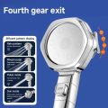 Hexagonal Pressurized Shower Head Four-speed Supercharged Hard ABS Fall-resistant Water Filter Bathroom Accessories.