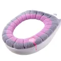 O-shaped Comfortable Thick Knitted Cushion Closestool Mat Pad Cover Universal Bathroom Washable Toilet Warm Toilet Seat Cover. 