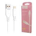Denmen 2.4A Data Cable USB Micro Type-C Lightning iPhone Charging and Data Sync 1m PVC Cable. 