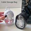 Portable Mini Clear Zipper Storage Bag - Space-Saving Cable Organizer for Earphones Chargers Versatile with Handy Keychain Loop. 