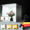 23cm Ring LED Panel Folding Portable Light Photo Lighting Mini Studio Shooting Tent Box Kit with 6 Colors Backdrops Photo Box. 
