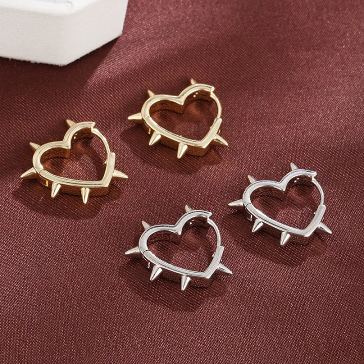 Unique%20Spike%20Rivet%20Heart%20Earrings%20For%20Women,%20Ear%20Buckle%20Piercing%20Goth%20Jewelry%20%20Aretes%20-%20Image%206
