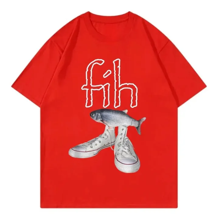 New%20Style%20Fih%20Shoes%20Graphic%20T%20Shirts%20Funny%20Misspelled%20Fish%20Meme%20T-shirtsWomen%20Casual%20Fashion%20Short%20Sleeve%20T-shirt%20-%20Image%203