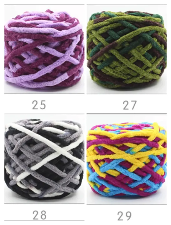 100Gram%20Chunky%20Plush%20Yarns%20solid%20/%20multi%20color%20-%20Image%203