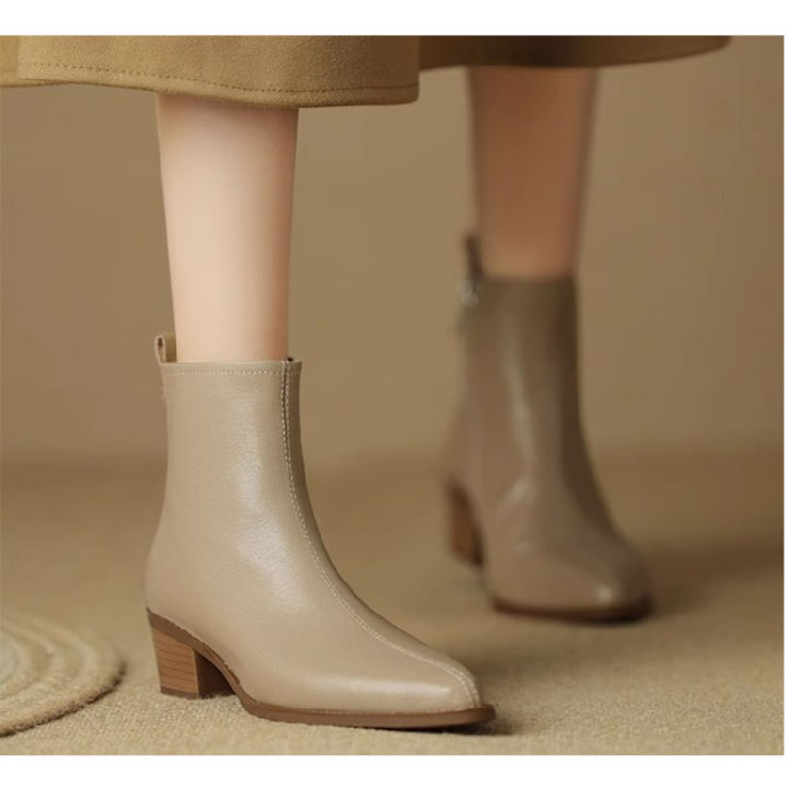 2025%20New%20Women's%20%20Ankle%20Boots%20-%20Minimalist%20Pointed%20Toe%20Mid%20Heel%20Booties%20with%20Soft%20Leather%20&%20Side%20Zipper,%20Slimming%20Fashion%20Boots%20-%20Image%204