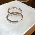 Huitan Simple Metal Circle Earrings for Women No CZ Design Fashion Contracted Female Ear Hoop Earrings Silver Color Jewelry 2023. 