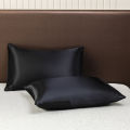 Black Luxury Ice Silk Bedding Set Satin Silky Duvet Cover Set With Pillowcase High-end Home Textiles Solid Color Bed Cover Sets. 
