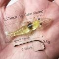 5/10/20pcs Goture Shrimp Lures Soft Shrimp Fishing Lures For Freshwater Saltwater Luminous Shrimp Bait Set With  Hook Bead. 