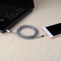 Aux Cable 3.5mm Male to Male Nylon Braided 1-meter 3-Pole Hi-Fi Stereo Sound Auxiliary Cord Green for Earphones, Smart Phones, Home/Car Stereos, Speakers, Computers. 
