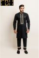Black Versace Embroidered Kurta Pajama New style Eid Collection For Men's. 