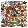 60Pcs Funny Poop Emoticons Sticker Poop Meme DIY Stickers Scrapbooking Phone Luggage Skateboard Waterproof Decals.