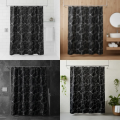 Stylish Black Marble Shower Curtain Plastic Waterproof Anti-Mold Bathroom Curtain for Bathtub Bathroom Partition RV Curtain.